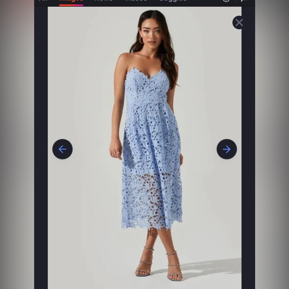 Astr The Label A Line MIDI dress light blue M